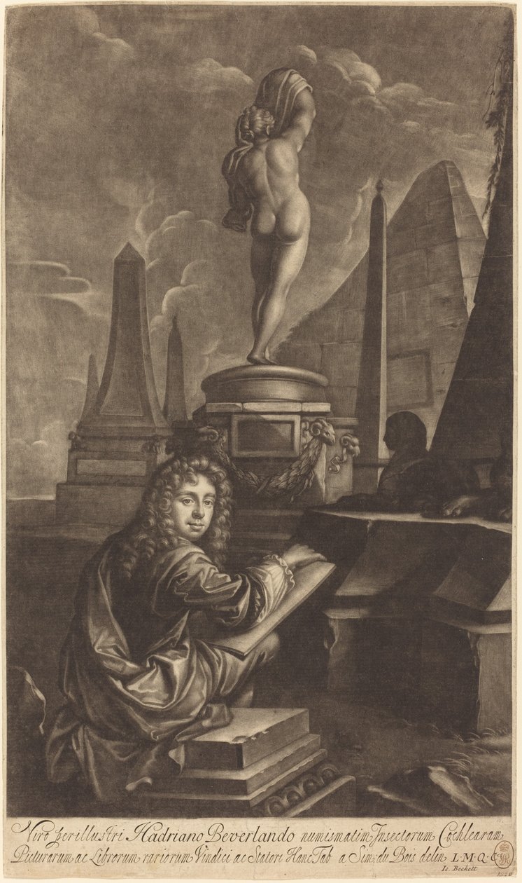 Adrian Beverland Kresba ze sochy od Isaak Beckett after Simon du Bois