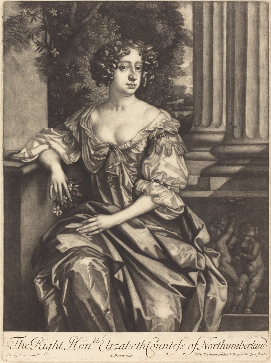 Správná ctihodná Elizabeth hraběnka z Northumberlandu od Isaak Beckett after Sir Peter Lely