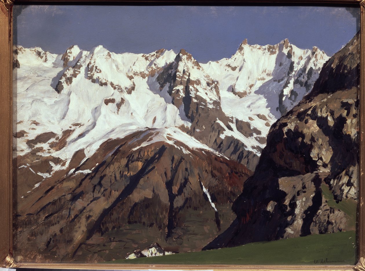 Pohoří Mont Blanc. Obraz od Isaaca (Izáka) Iljiče Levitana (1860-1900), olej na plátně od Isaak Ilyich Levitan