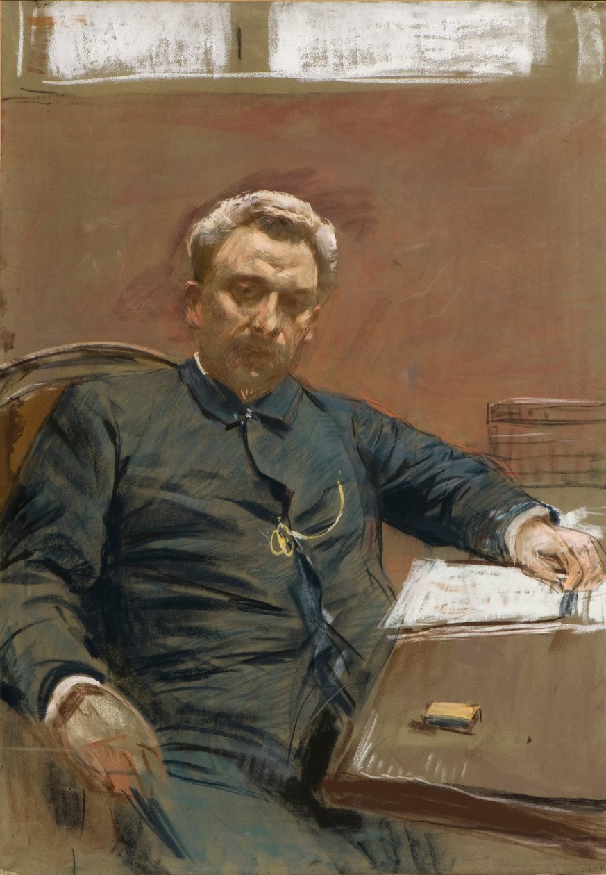 Portrét herce němého filmu Alexandra Pavloviče Lenského 1847-1908, 90. léta 19. století. od Isaak Ilyich Levitan