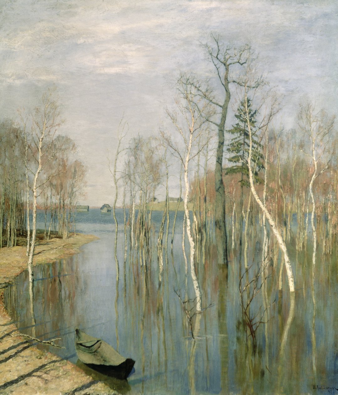 Jaro, vysoká voda, 1897 od Isaak Ilyich Levitan