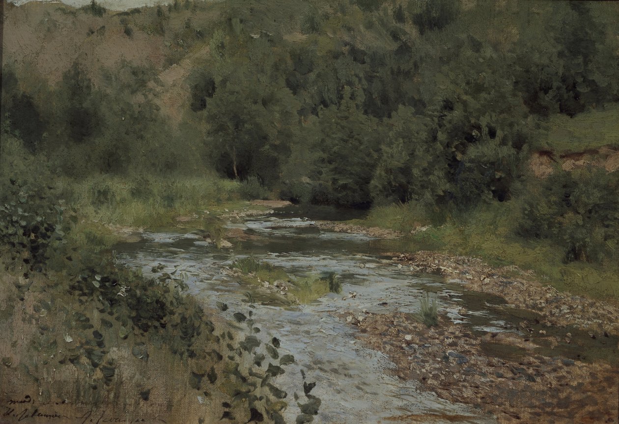 Stream, 80. léta 19. století od Isaak Ilyich Levitan