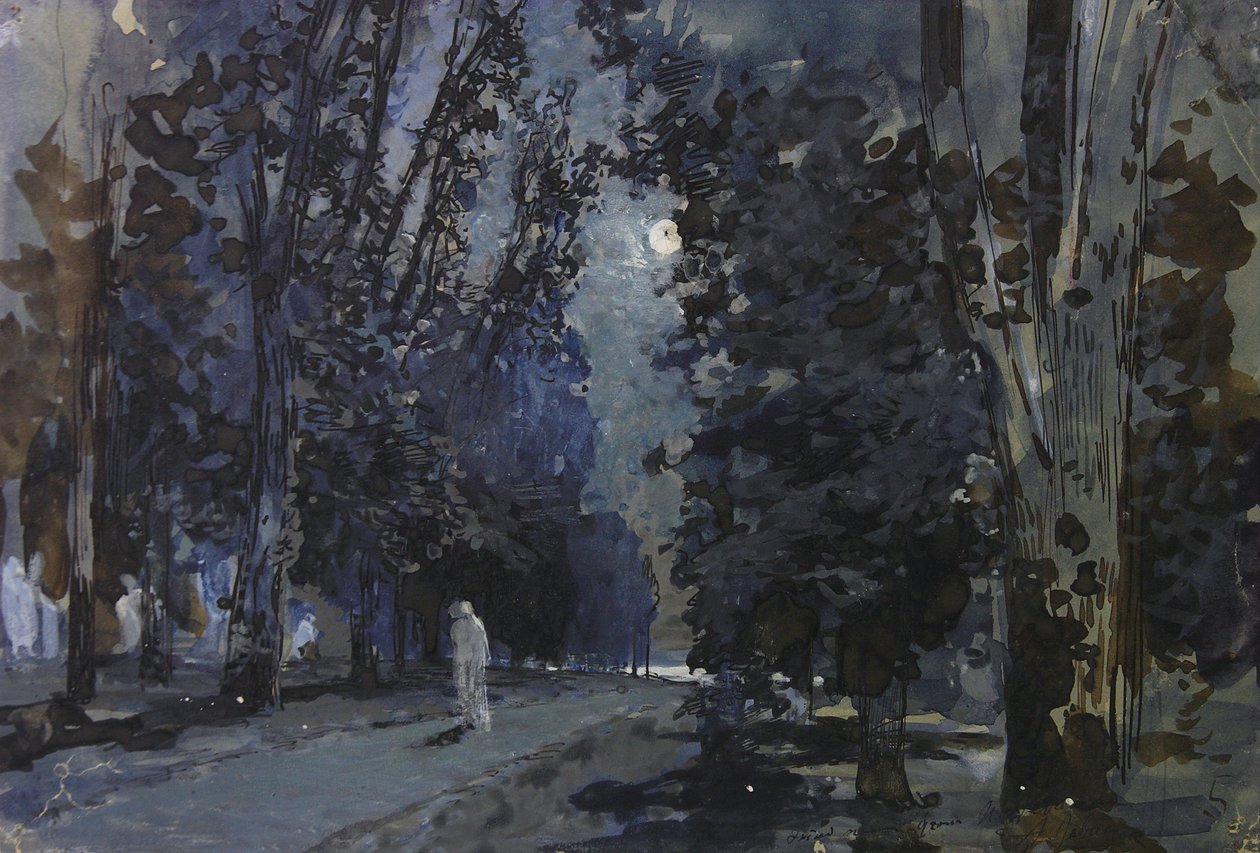 Stíny. Měsíční noc, 80. léta 19. století. od Isaak Ilyich Levitan