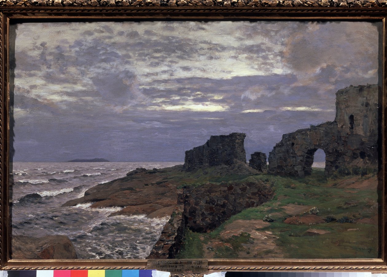 Pozůstatky minulosti, Soumrak, Finsko - Obraz Isaaka (Isaaca) Iljiče Levitana (1860-1900), olej na plátně od Isaak Ilyich Levitan