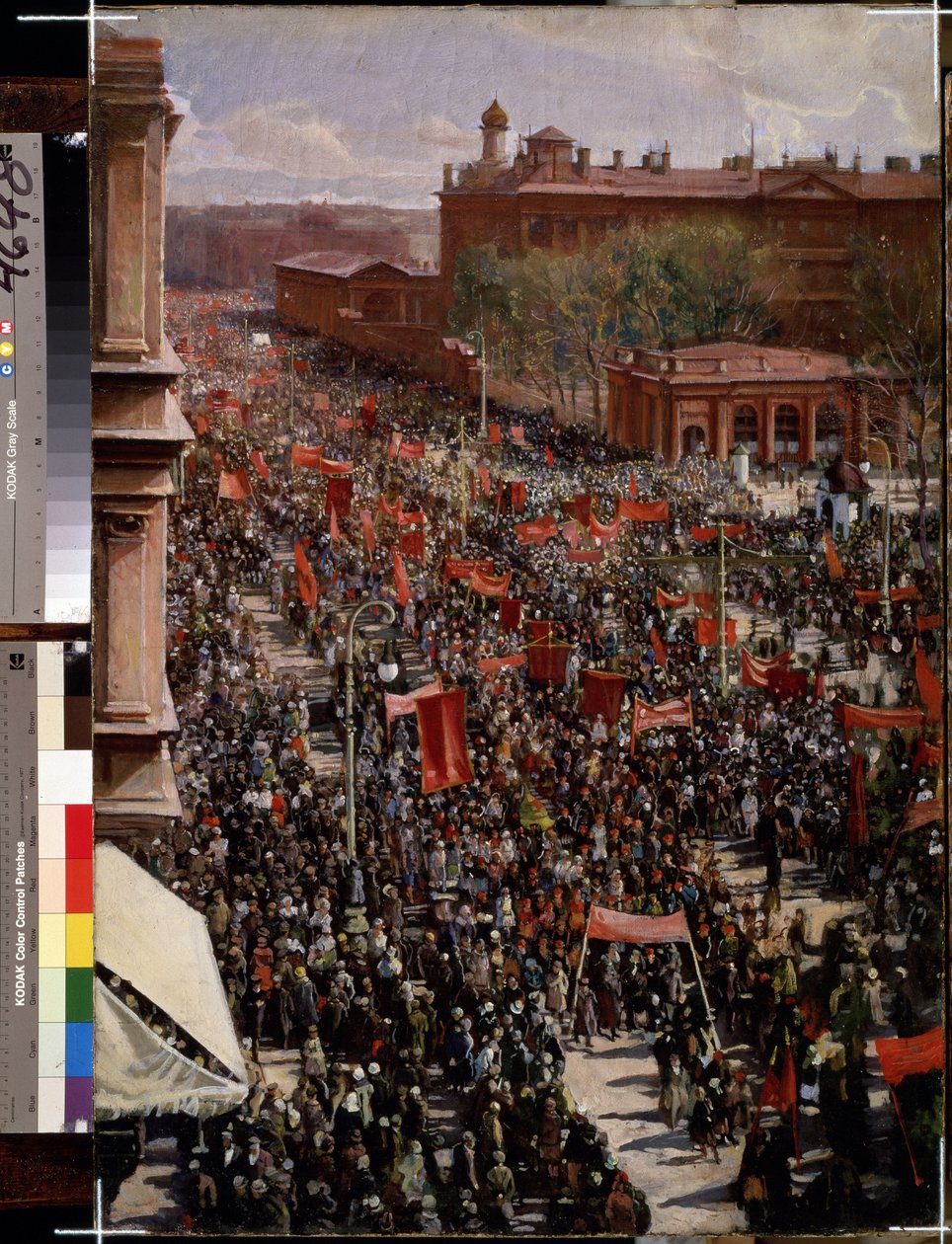 ""Přehlídka na Něvském vyhlídce v Leningradu (Sankt Petersburg)"" Obraz Isaaka Izraileviče Brodského (Brodskij) (1884-1939) (socialistický realismus) 1930 Státní ruské muzeum Petrohrad od Isaak Israilevich Brodsky