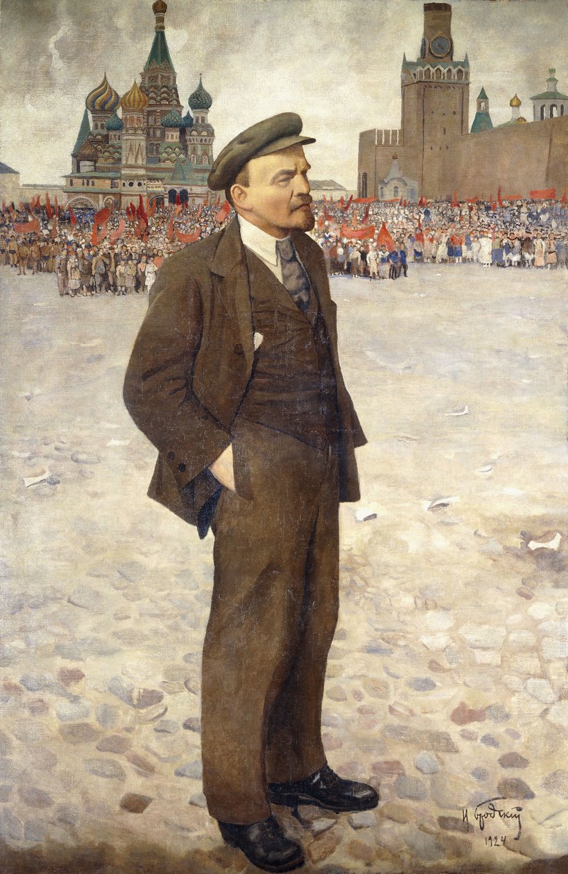 Lenina na Rudém náměstí od Isaak Israilevich Brodsky