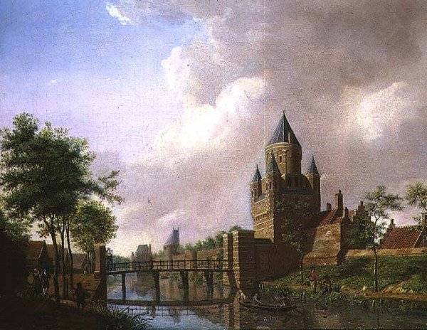 Pohled na Kleine Houtpoort, Haarlem od Isaac Ouwater