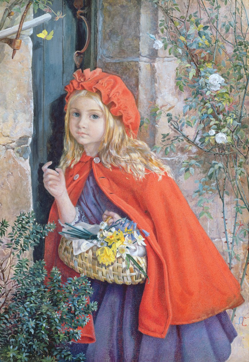 Červená karkulka, 1862 (wc a kvaš na papíře) od Isabel Oakley Naftel