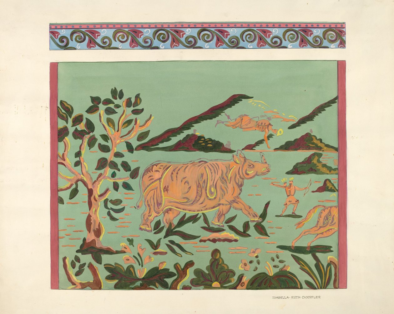 Bandbox Design - Rhino, 19351942. od Isabella Ruth Doerfler