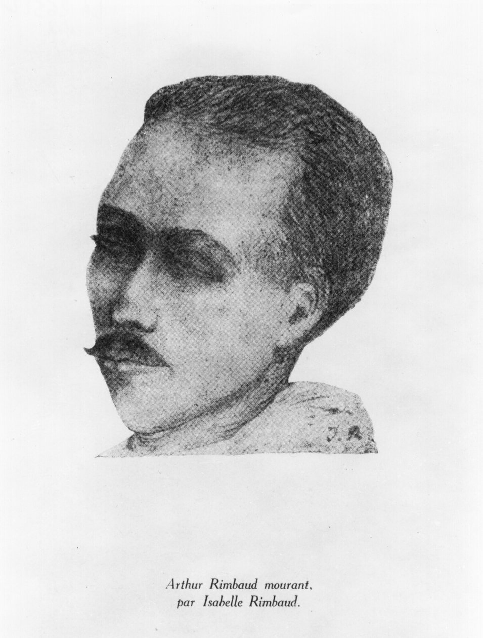 Arthur Rimbaud (1854-91) umírající, 1891 (černobílá fotografie) od Isabelle Rimbaud