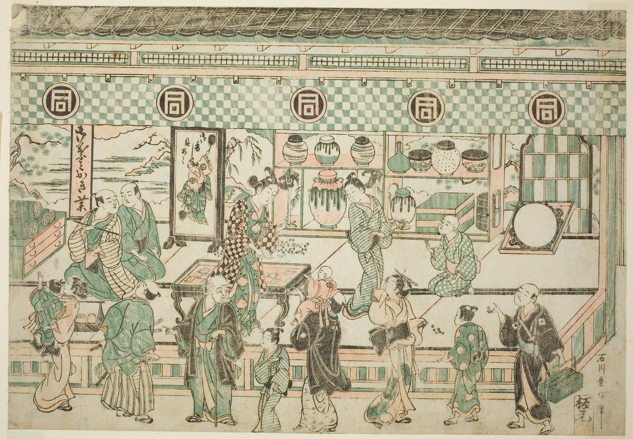 Obchod Sanogawa Ichimatsu od Ishikawa Toyonobu