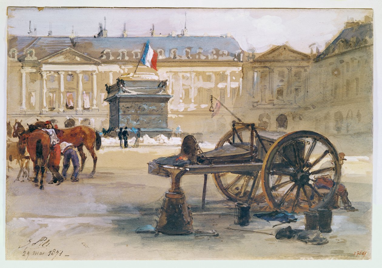 Pařížská komuna: Pád sloupu Vendome, 29. května 1871 od Isidore Pils
