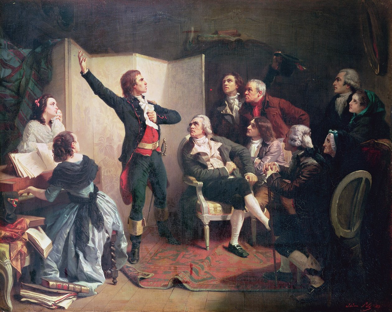Rouget de Lisle (1760-1836) zpívá Marseillaisu v domě Dietricha, starosty Štrasburku, 26. dubna 1792 od Isidore Pils