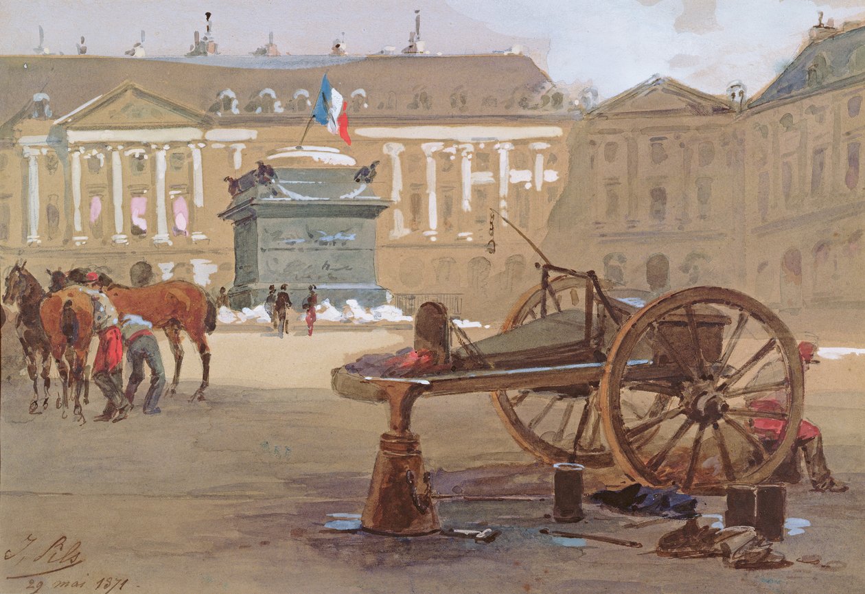 Padlý sloup, Place Vendôme, Paříž, 29. května 1871 od Isidore Pils