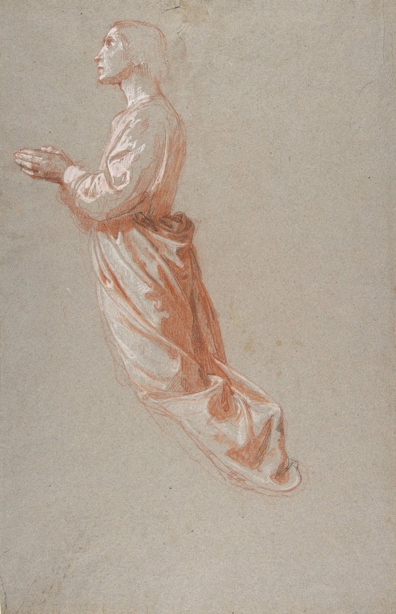 Andělský horní registr, studie k nástěnným malbám v kapli Saint Remi, Sainte-Clotilde..., 19t od Isidore Pils