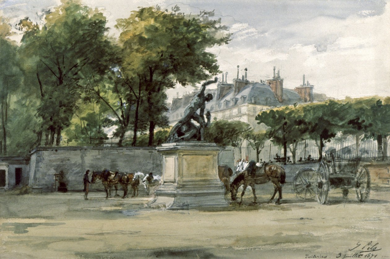 Pařížská komuna: armáda Versailles v Tuileries, kolem roku 1871 (akvarel) od Isidore Pils