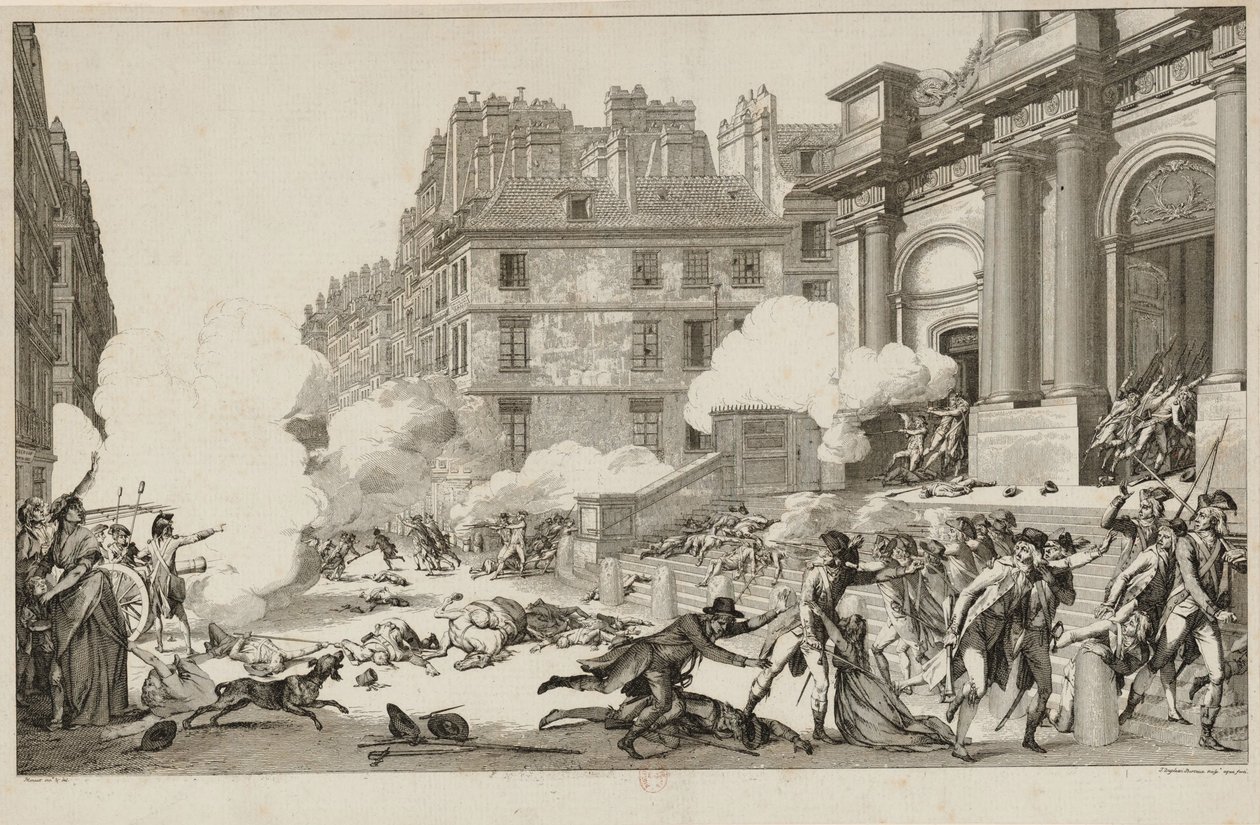 13 Vendémiaire. Napoleon Bonaparte potlačil rojalistické povstání ... v Paříži, 1797. od Isidore Stanislas Helman