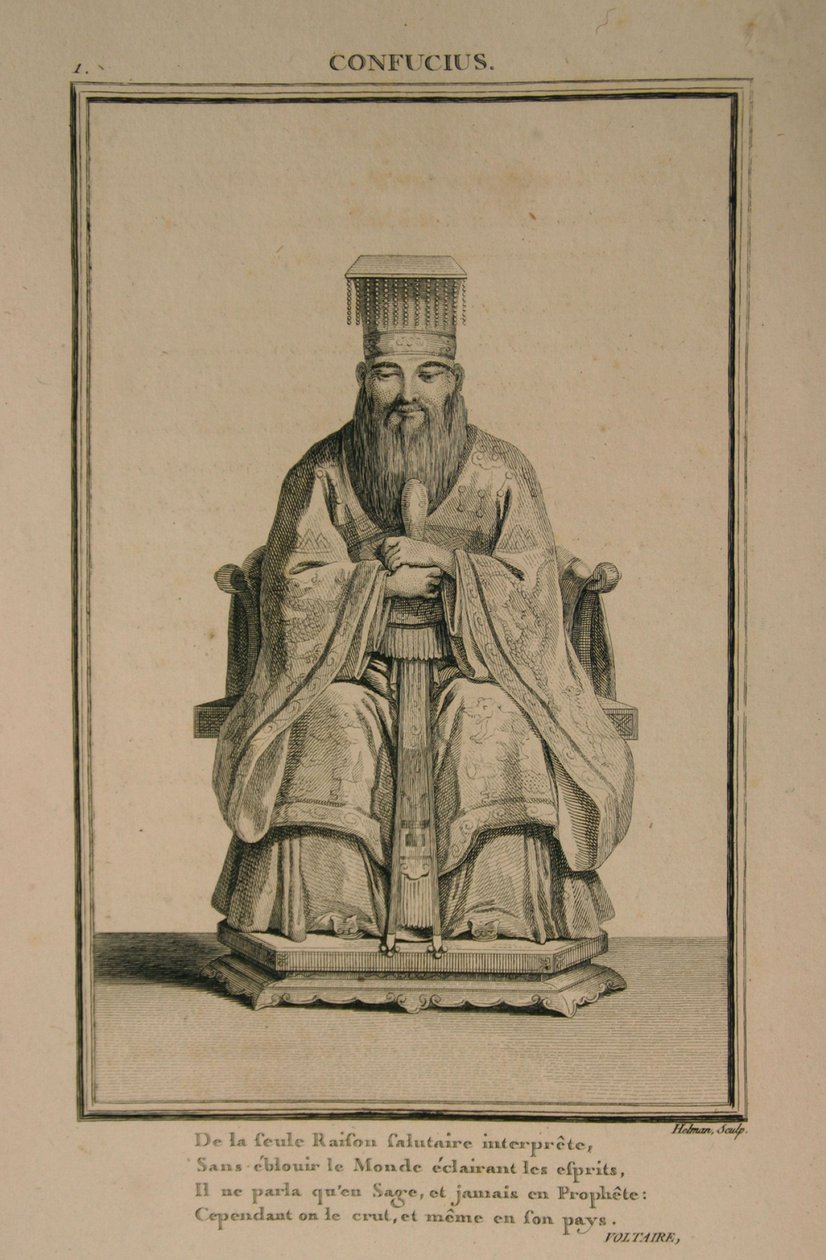Portrét čínského myslitele a sociálního filozofa Konfucia, 1788 od Isidore Stanislas Helman