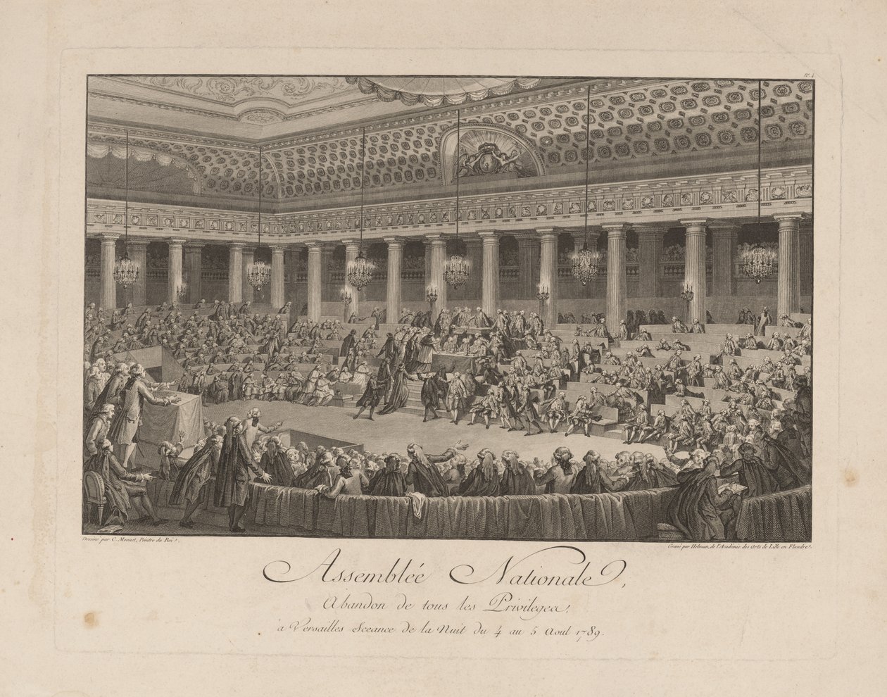 Noc 4. srpna 1789 v Národním shromáždění, 1790 od Isidore Stanislas Helman