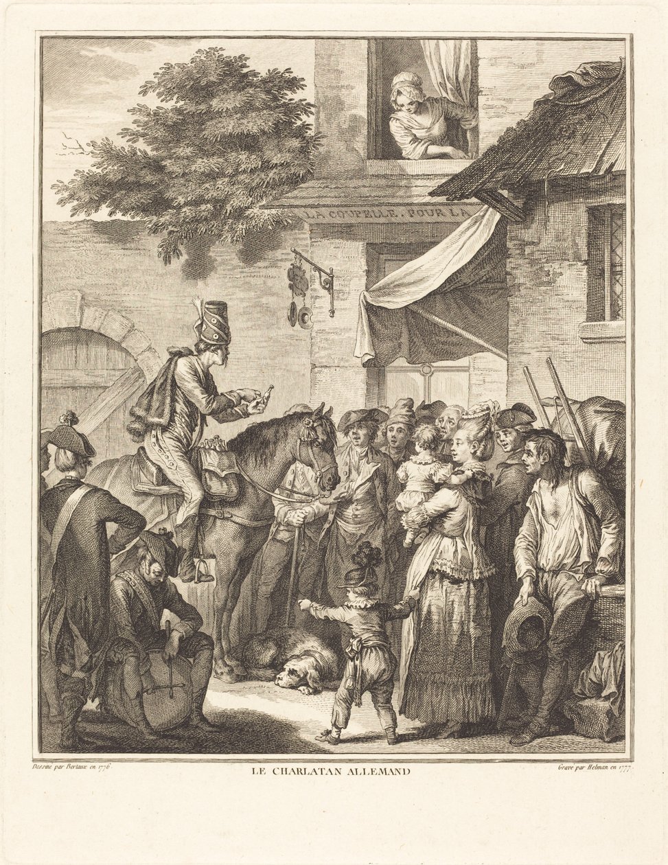 Německý šarlatán od Isidore Stanislas Helman after Jean Duplessi Bertaux