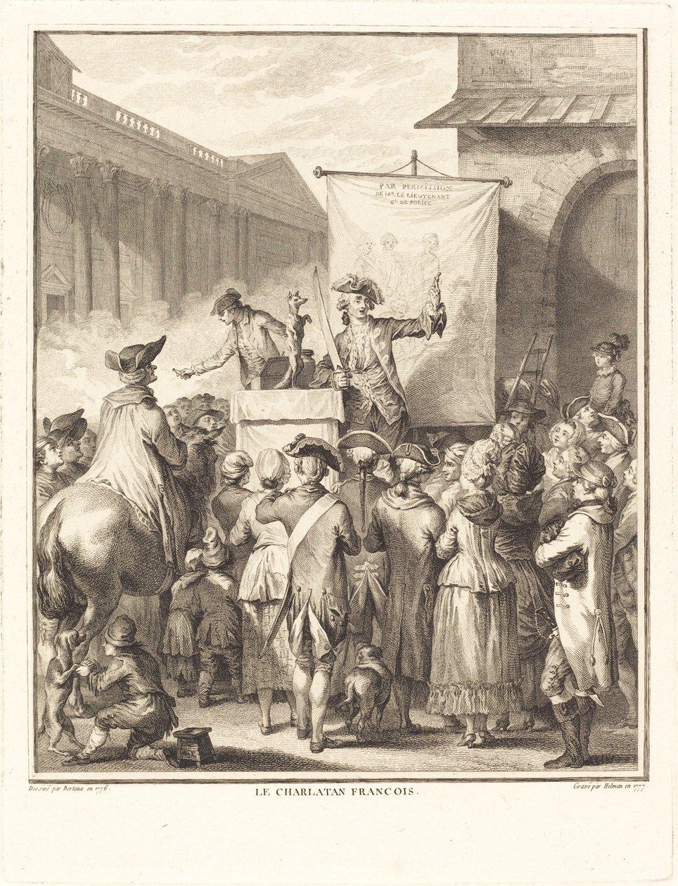 Francouzský šarlatán od Isidore Stanislas Helman after Jean Duplessi Bertaux