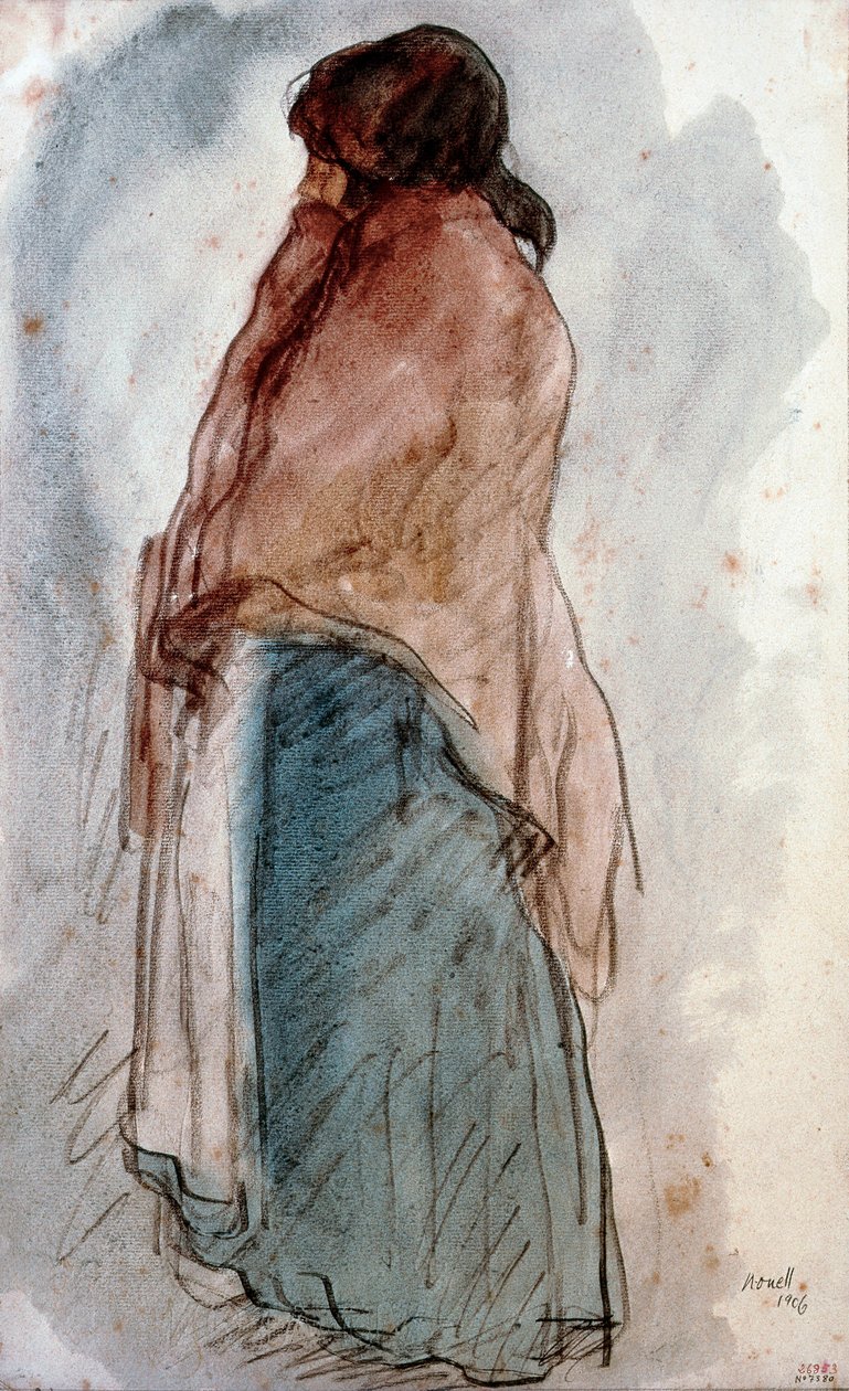 "" La femme a la džbán "" (Ten s džbánem) Akvarel od Isidra Nonella i Monturiola (1873-1911). 1906 v Barceloně. Národní muzeum umění Katalánska. od Isidro Nonell