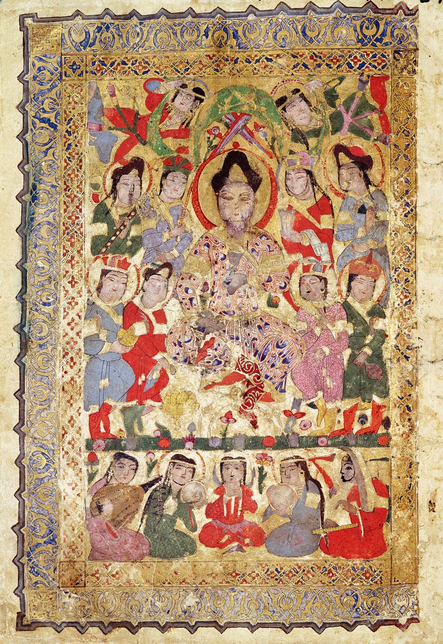 Básník zpěvák, hudebníci a zpěváci, z „Livre des Chansons“, 1219 od Islamic School