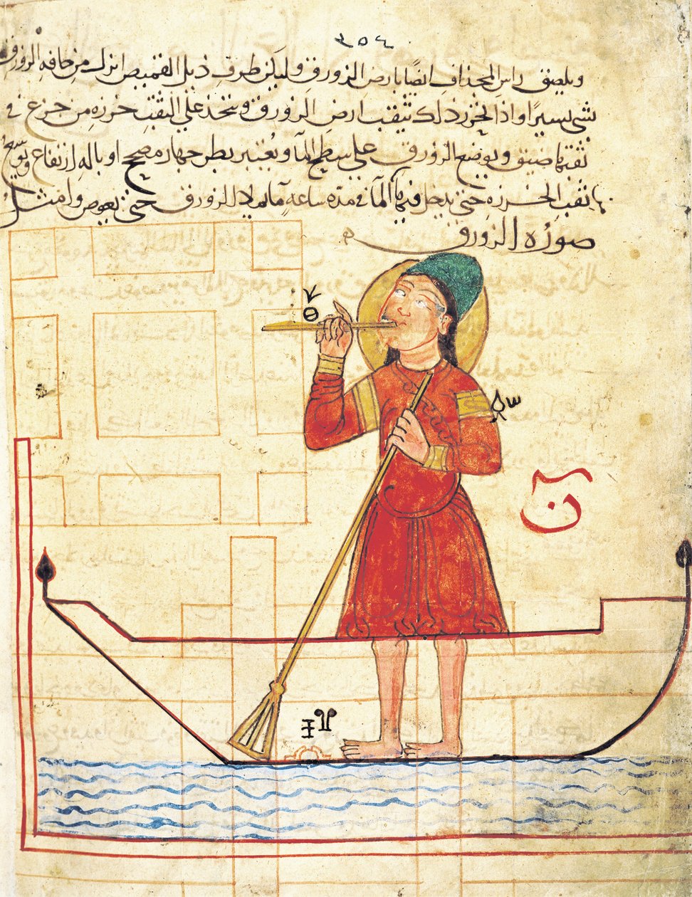 Design pro automat, z „Knihy znalostí důmyslných mechanických zařízení“ od Al-Djazariho, 1206 od Islamic School