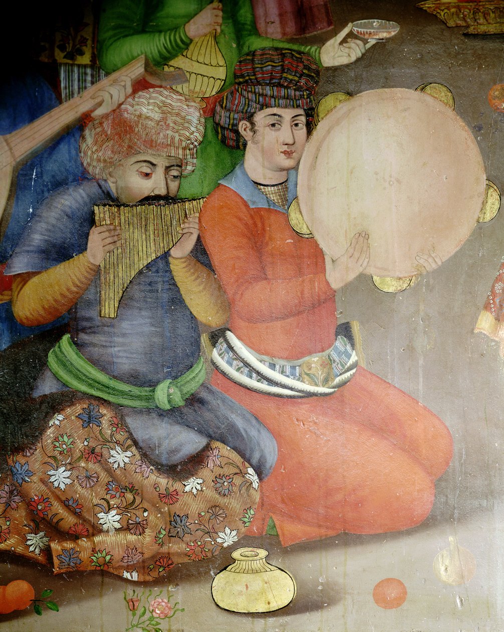 Detail hudebníků, z Recepce pro velvyslance Grand Moghul na dvoře Shah Tahmasp od Islamic School