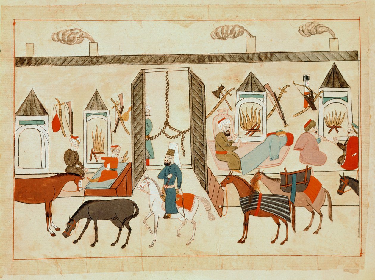 Ms 1671 Interiér sultánského paláce v Istanbulu, asi 1580 od Islamic School