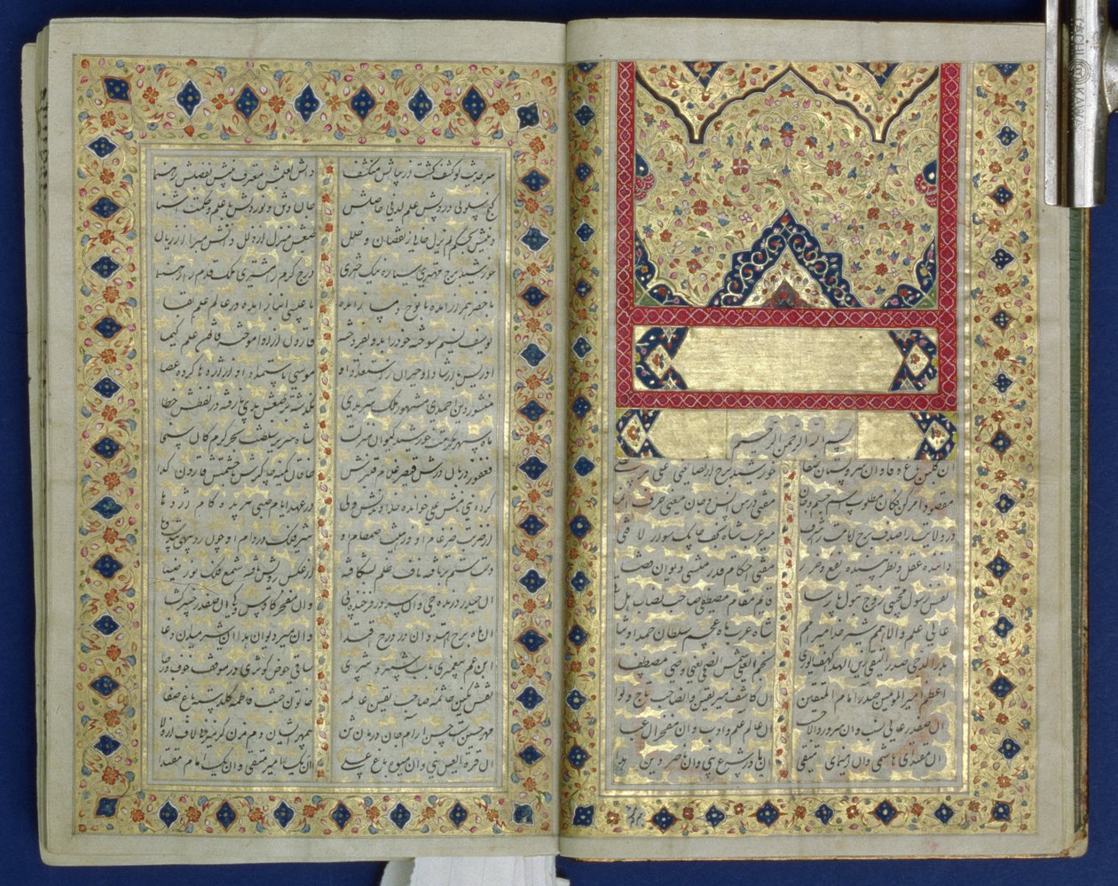 Iluminované stránky z rukopisu Hafeze, styl zandského období, 1790 od Islamic School
