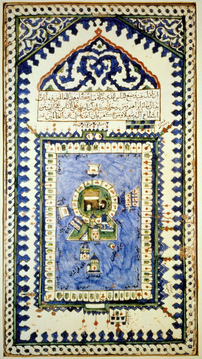 Mapa Mekky - keramika, Istanbulské muzeum muslimského umění od Islamic School