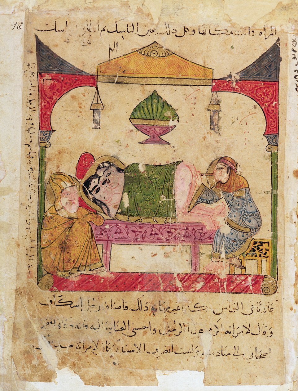 Paní Arabe 3467 Lékařské vyšetření, z Knihy Kalila a Dimna od Islamic School