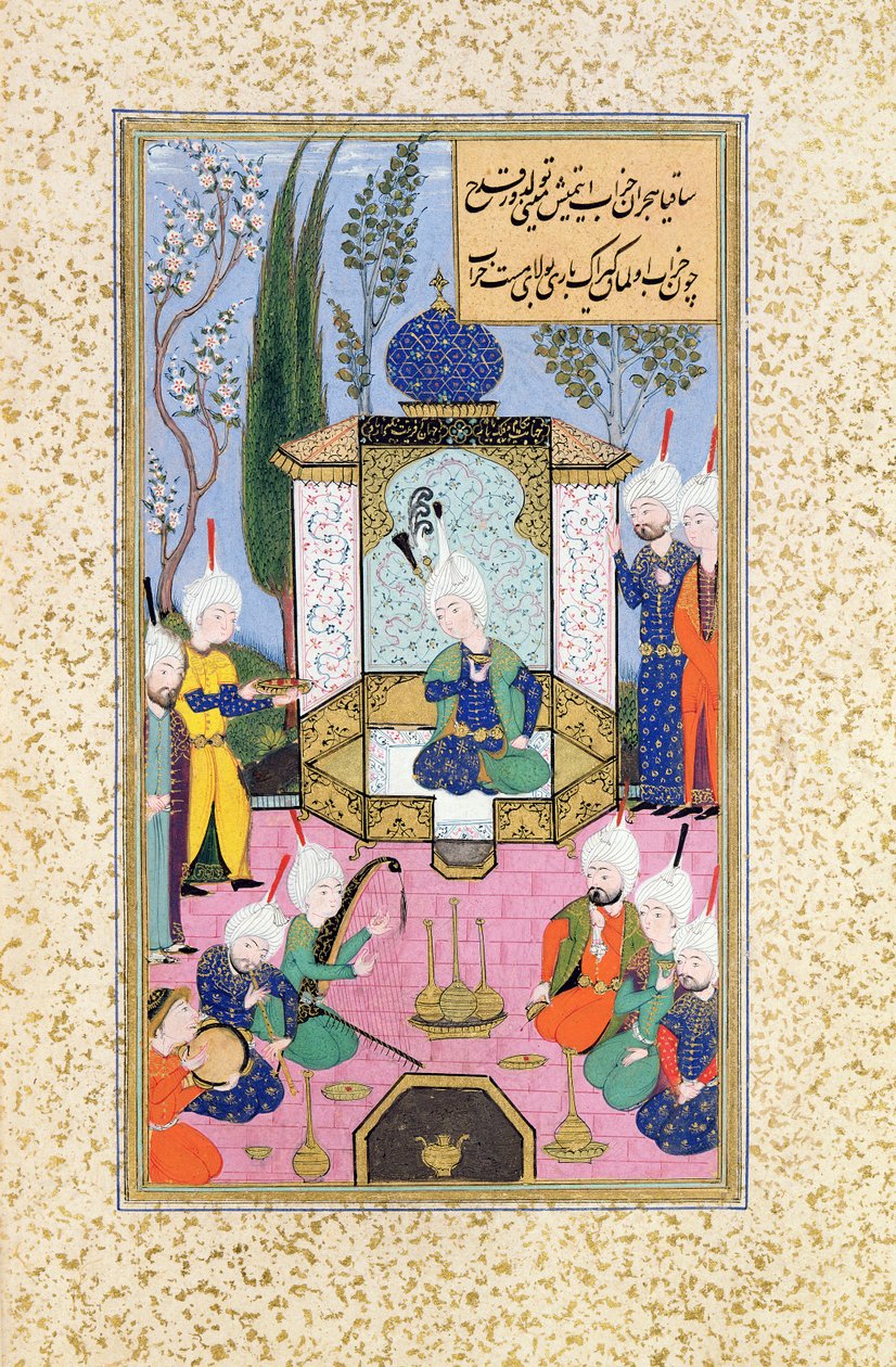 Paní B-284 Fol.33b The Court of the Sultan, ilustrace z 