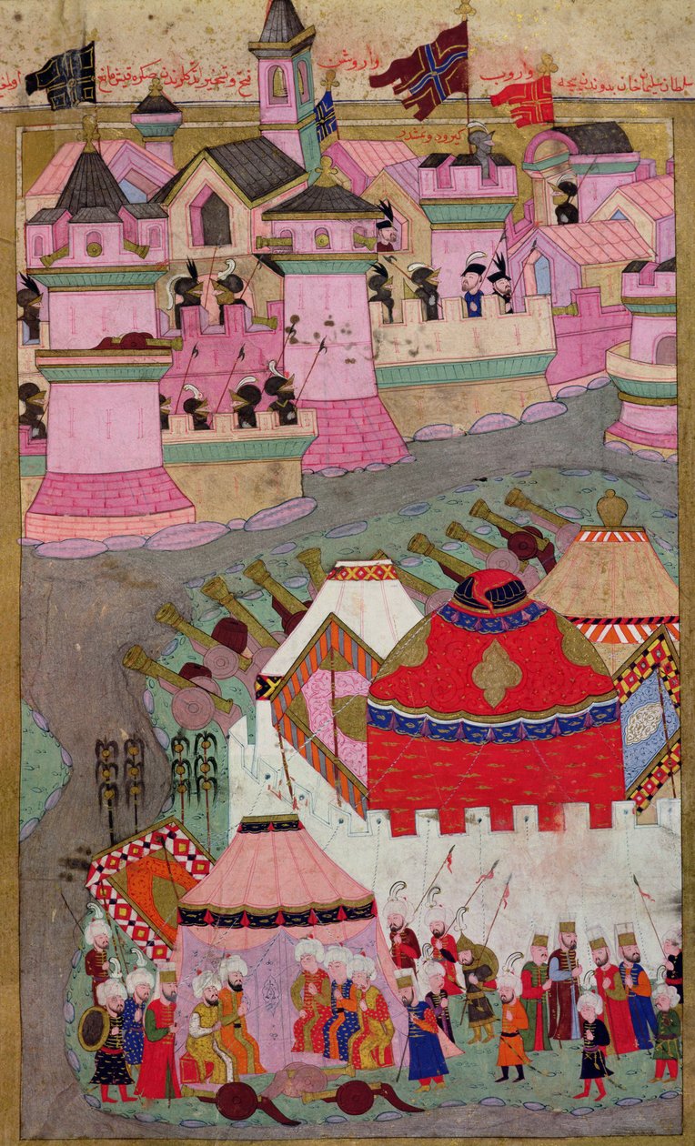 TSM H.1524 Obléhání Vídně od Suleymana I. (1494-1566) Velkolepého, v roce 1529, z „Hunername“ od Lokmana, 1588 od Islamic School