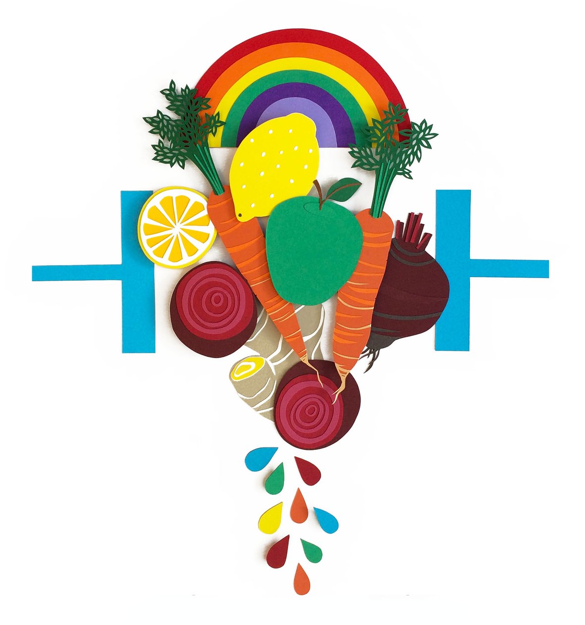 Eat the Rainbow, 2016, papír od Isobel Barber