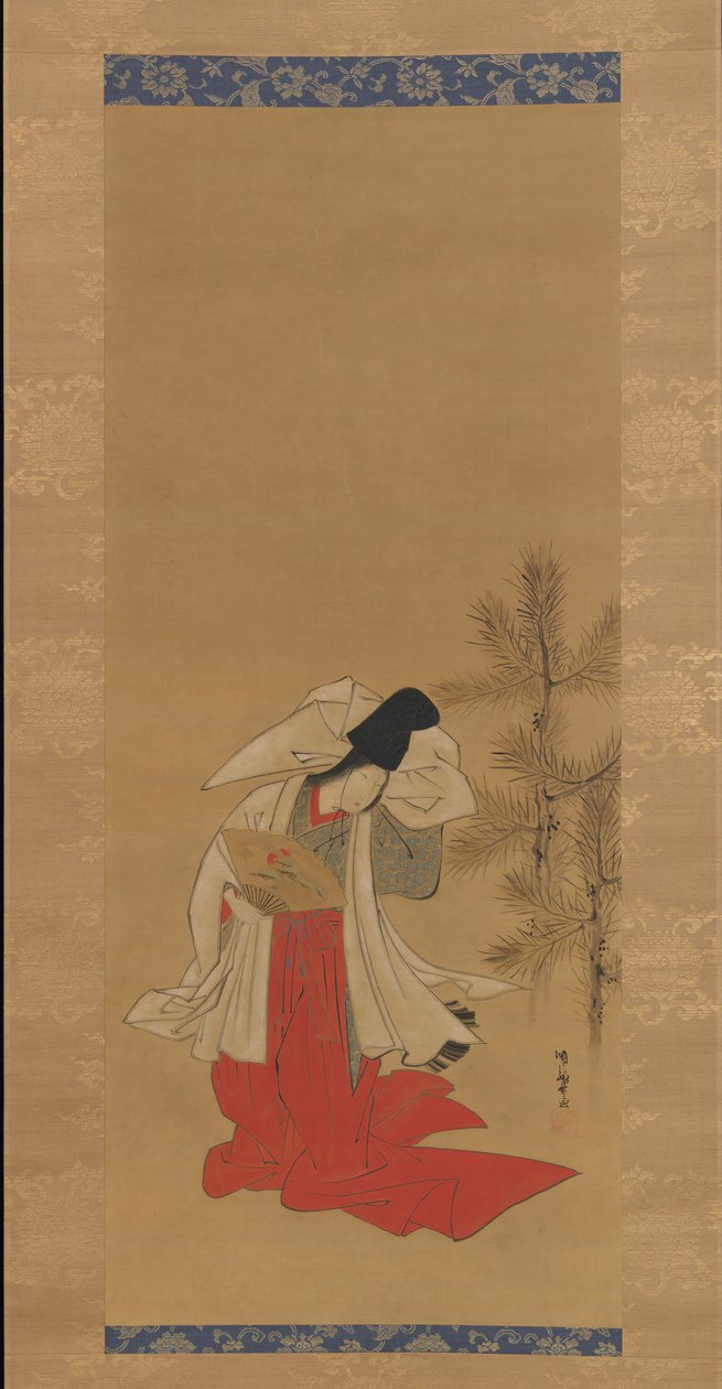 Kurtizána-tanečnice Shirabyoshi na Nový rok, 1764-88. od Isoda Koryusai