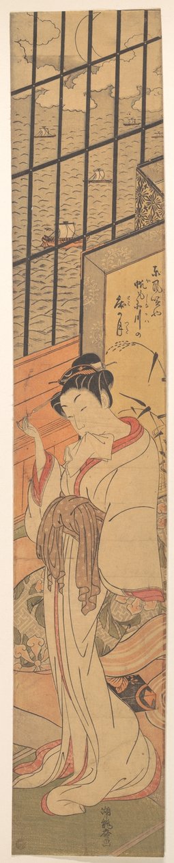 Mondaufgang über der Bucht von Edo od Isoda Koryusai