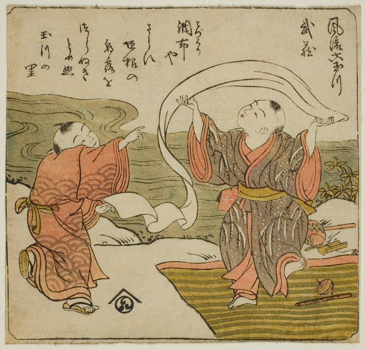 Musashi, ze série "Módních šest řek Jewel (Furyu Mu Tamagawa)" od Isoda Koryusai