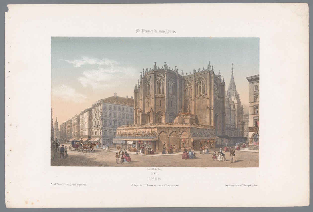 Zicht op de kerk Saint-Nizier en de rue de l