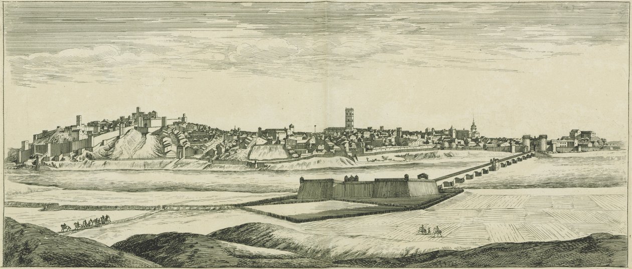 Profil města Badaios ve Španělsku od Israël Silvestre the Younger
