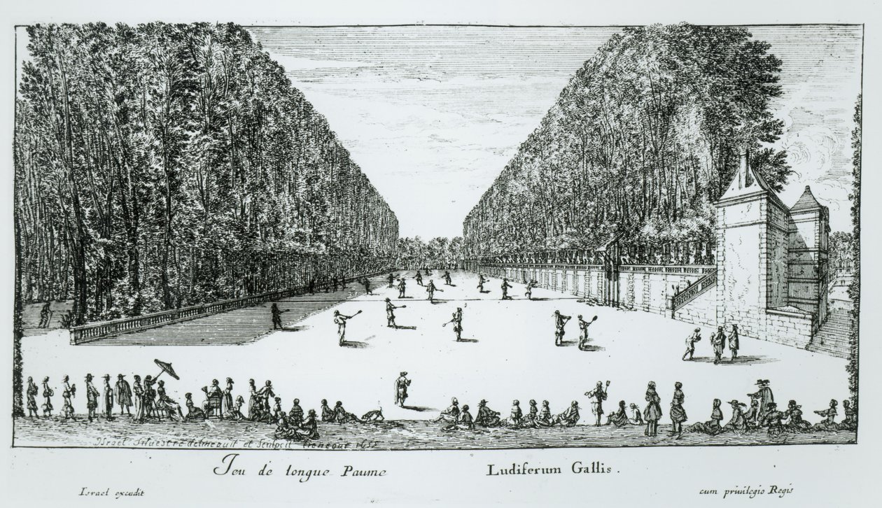 Hra Longue Paume, 1655 od Israël Silvestre the Younger