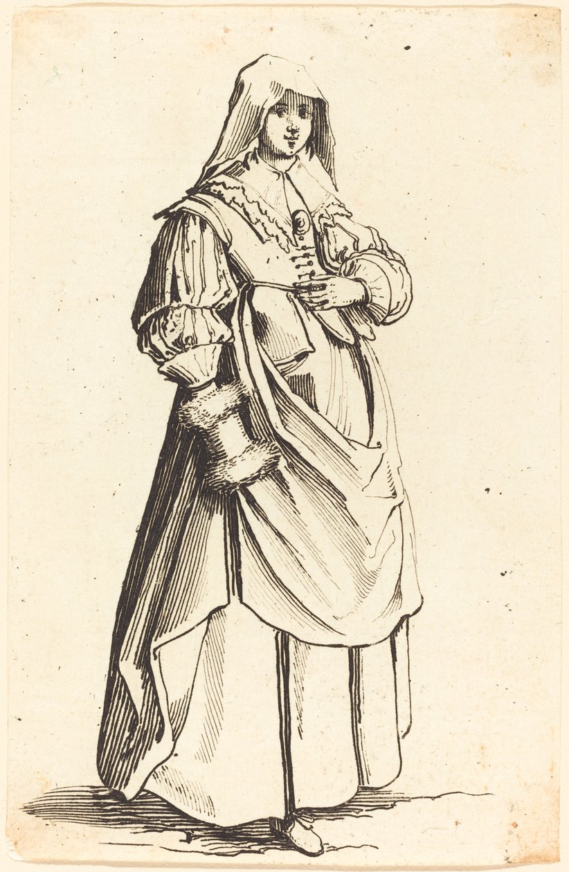 Buržoazní s Muffem, tváří vpravo od Israel Henriet after Jacques Callot