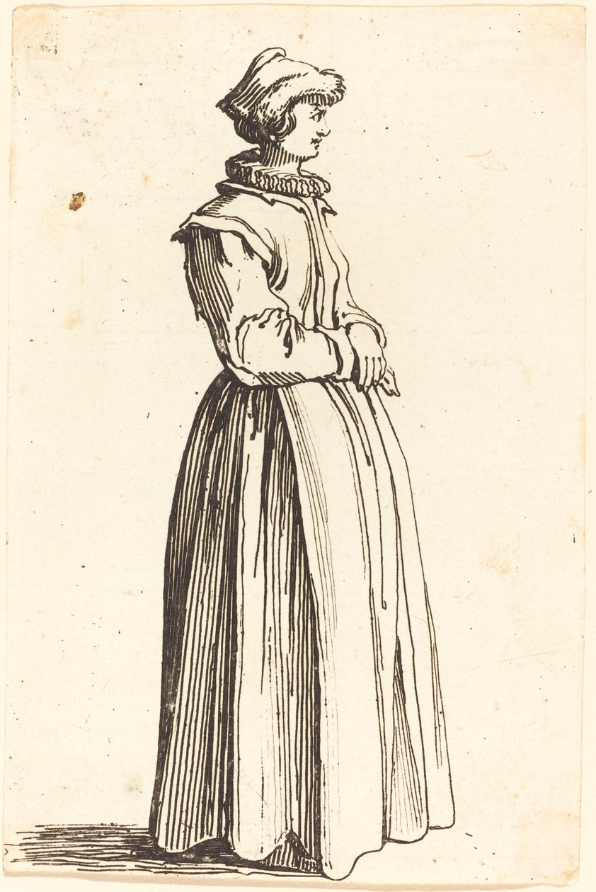 Mladá žena, v profilu, čelí vpravo od Israel Henriet after Jacques Callot