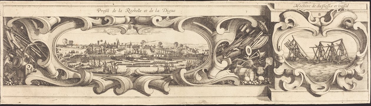 Obležení La Rochelle [deska 16 z 16; sada obsahuje 1952.8.97-112] od Israel Henriet or Abraham Bosse after Jacques Callot