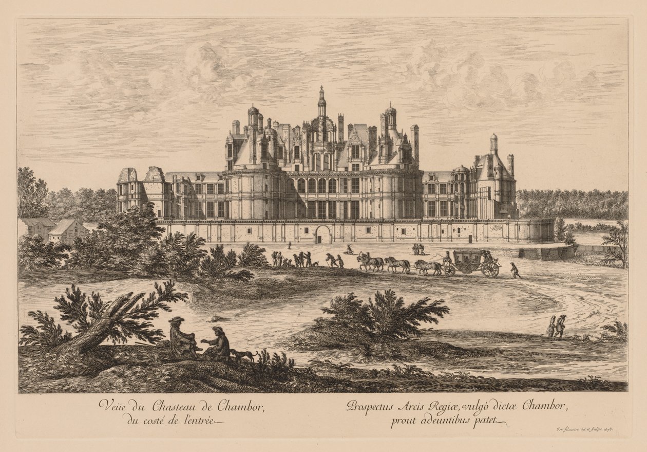 Pohled na palác Chambord od vchodu od Israël Silvestre