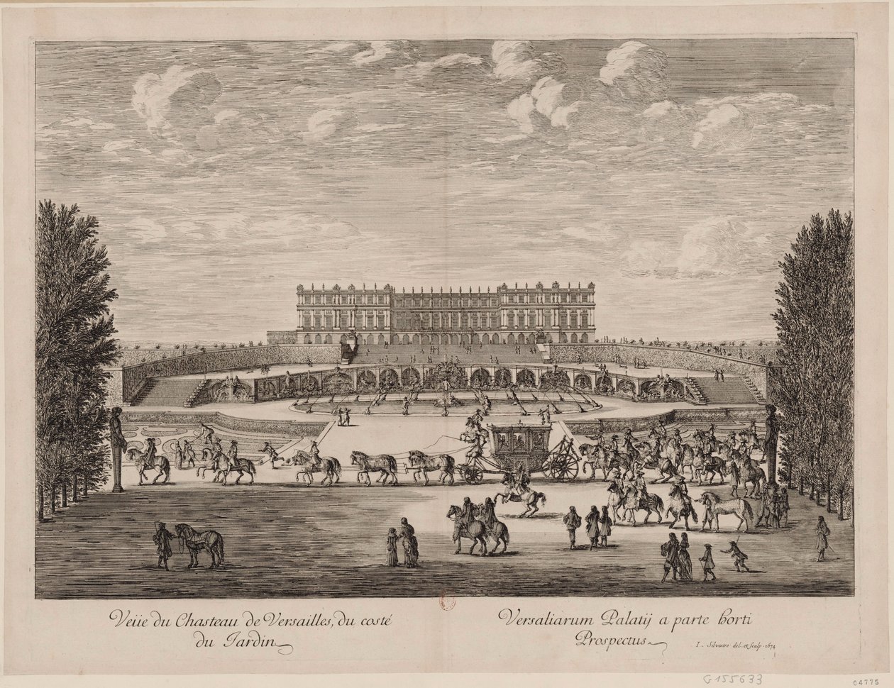 Pohled na palác ve Versailles ze zahrady od Israël Silvestre