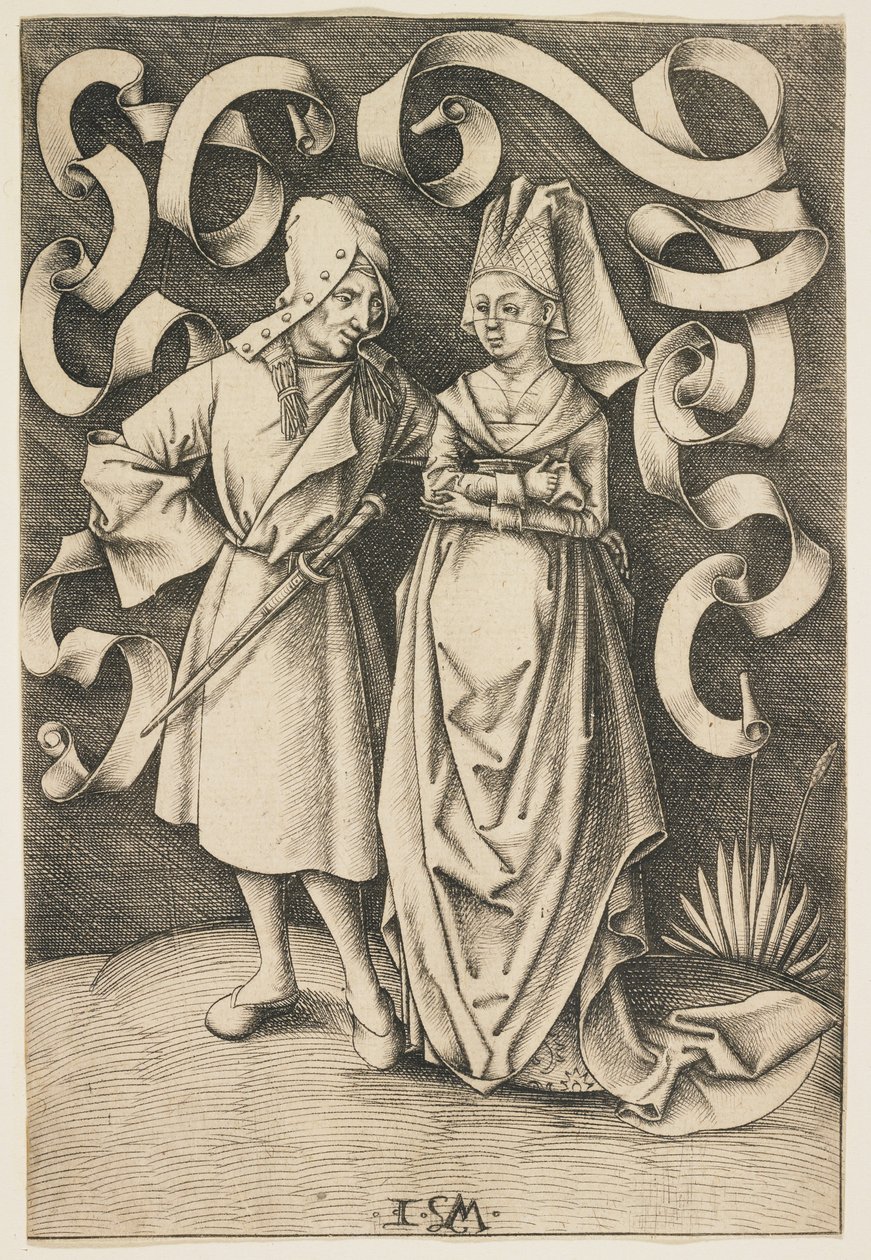 Nepodobný pár, c. 1495-1497 od Israhel van Meckenem the younger