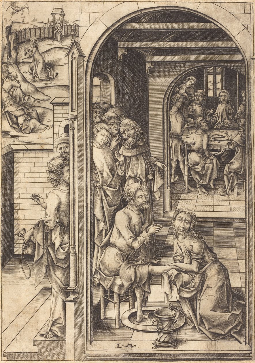 Kristus umývá nohy apoštolům, c. 1480. od Israhel van Meckenem