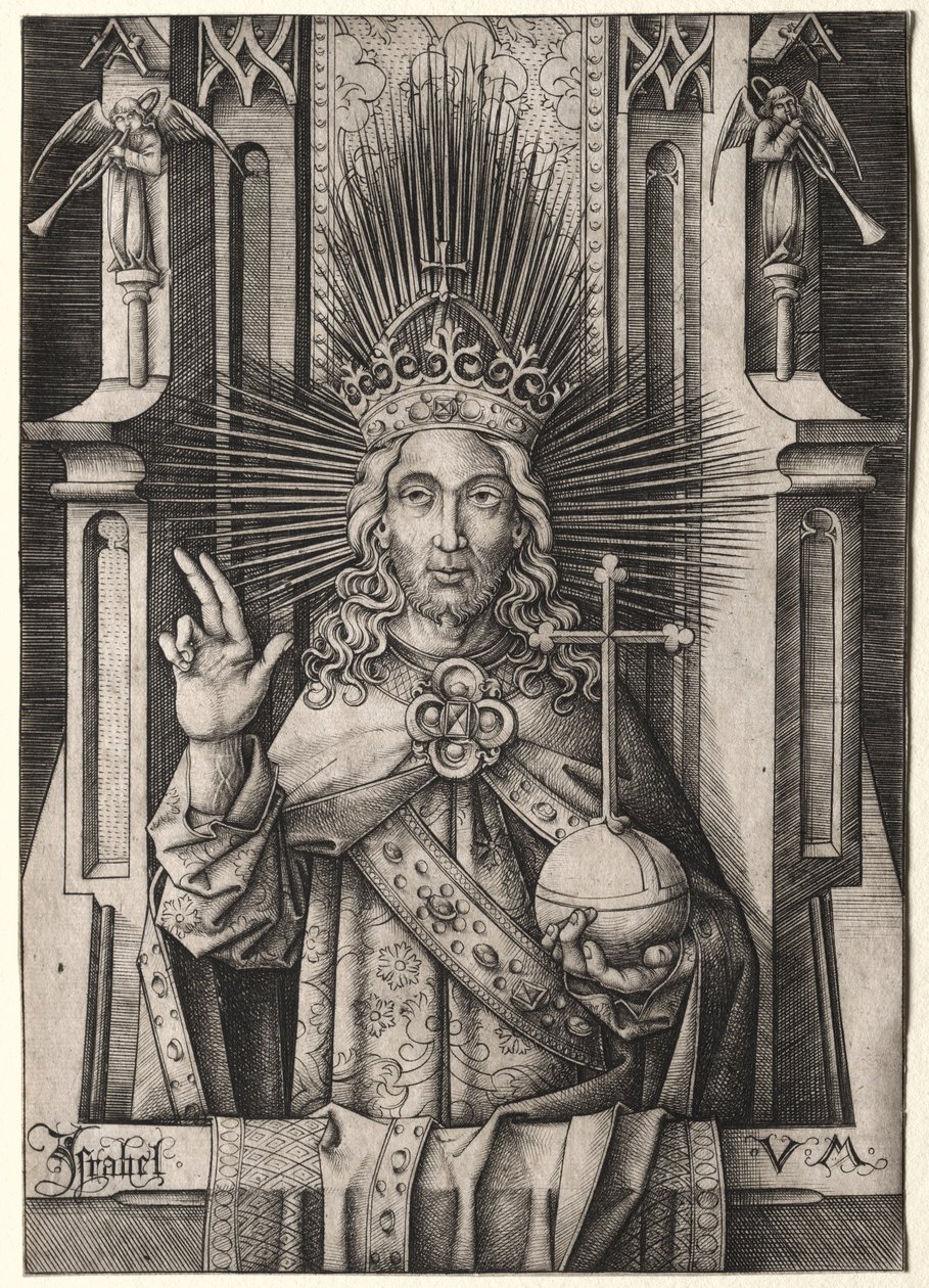 Kristus Vykupitel Salvator Mundi, c. 1490-1500. od Israhel van Meckenem
